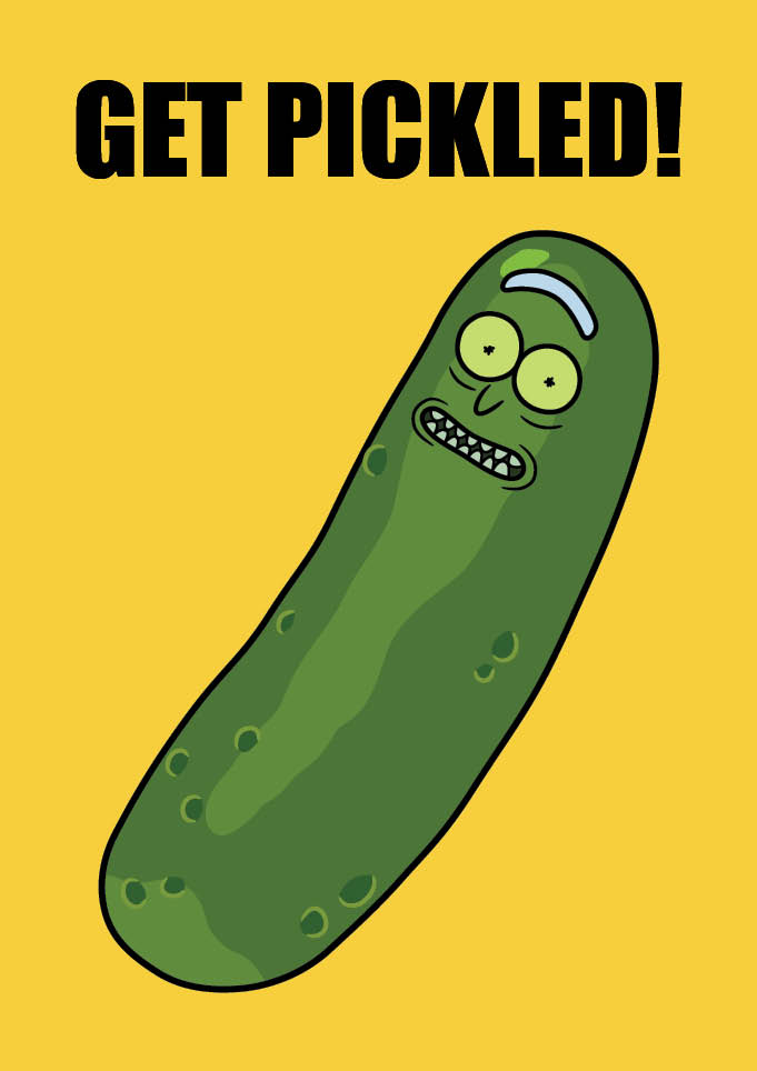Rick and Morty Get Pickled - Greeting Card